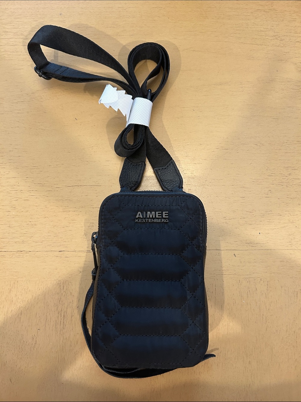 Aimee Kestenberg Black Quilted Crossbody Phone Bag